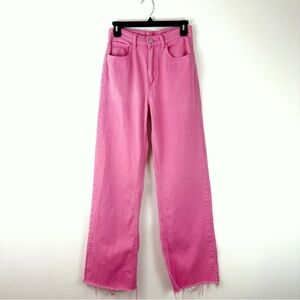 Shein Pink Trouser Jean Size 27 Length 32" Wide Leg High Rise
